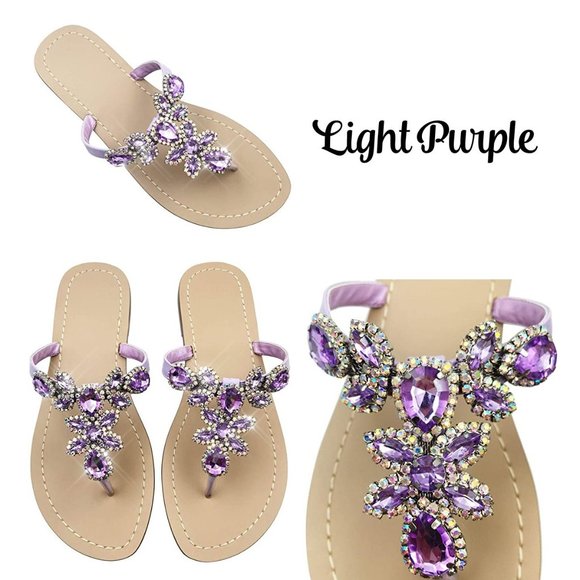 NEW Sparkling Bling Swarovski Crystal Rhinestone Sandals Beach Wedding S… - Picture 10 of 16